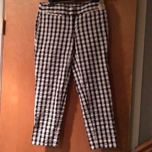 LOFT SZ00 PETITE GINGHAM PANTS NWT